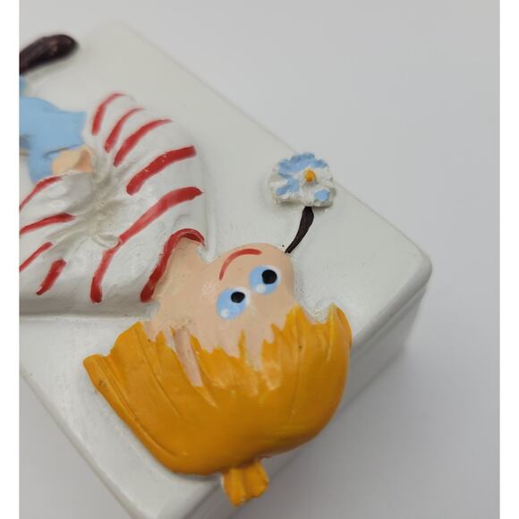 Vintage Lisolachenonce Italian Hand Painted Rare Whimsical Ceramic Trinket Box - Picture 6 of 16